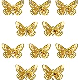 10pcs Gold Butterfly Hanging Suncatcher Parts Window Pendant DIY Metal Part Ornament Parts Gifts