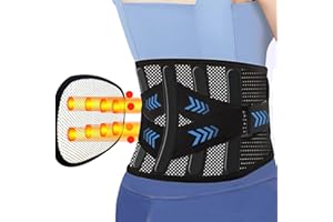 Lower Back Support Brace for Men and Women with 3D Pad Massage for Pain Relief, Breathable Soft Mesh Design Ergonomic Back Su