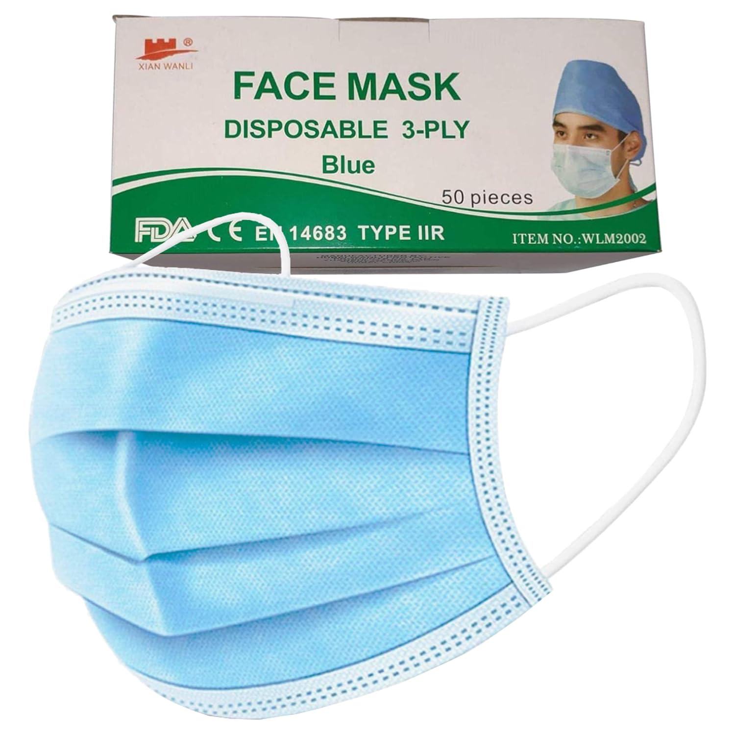 Type IIR 2R Fluid Resistant 3 Ply Surgical Medical Grade Disposable