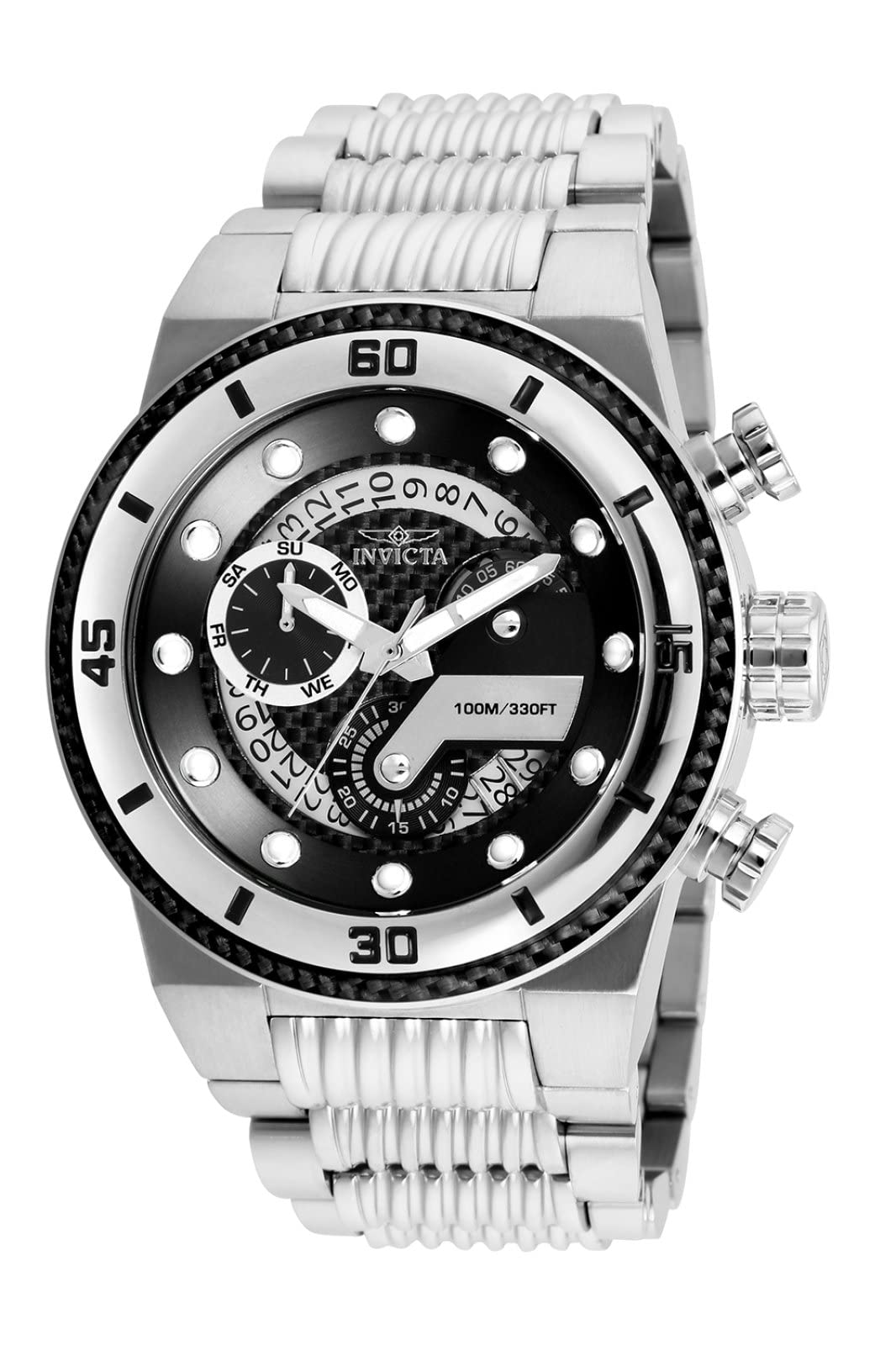 Invicta S1 Rally 25280 Men's Watch - Waterproof - Analogue - Quartz Movement - stainless steel with Black dial - 51mm
