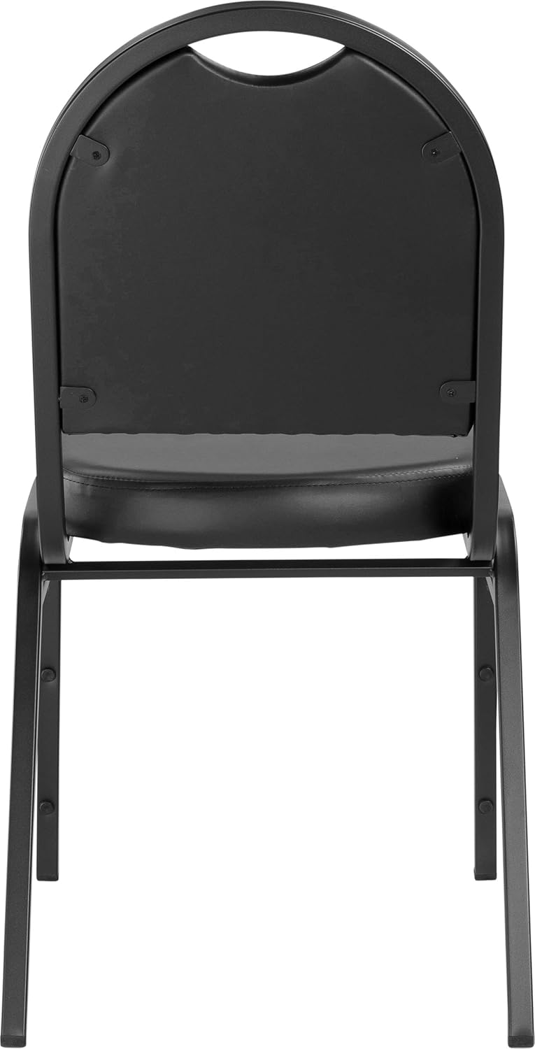 NPS 9210-BT Vinyl-upholstered Dome Back Stack Chair with Steel Black Sandtex Frame, 300-lb Weight Capacity, 18" Length x 20" Width x 34" Height, Black: Industrial & Scientific