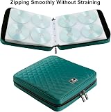 TIMCORR 160 Capacity CD DVD Case Organizer Portable Binder Green view 5