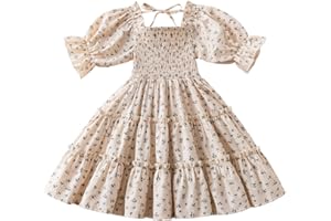 NNJXD Little Girl Floral Dress Princess Girls Casaul Printed A-line Sundress