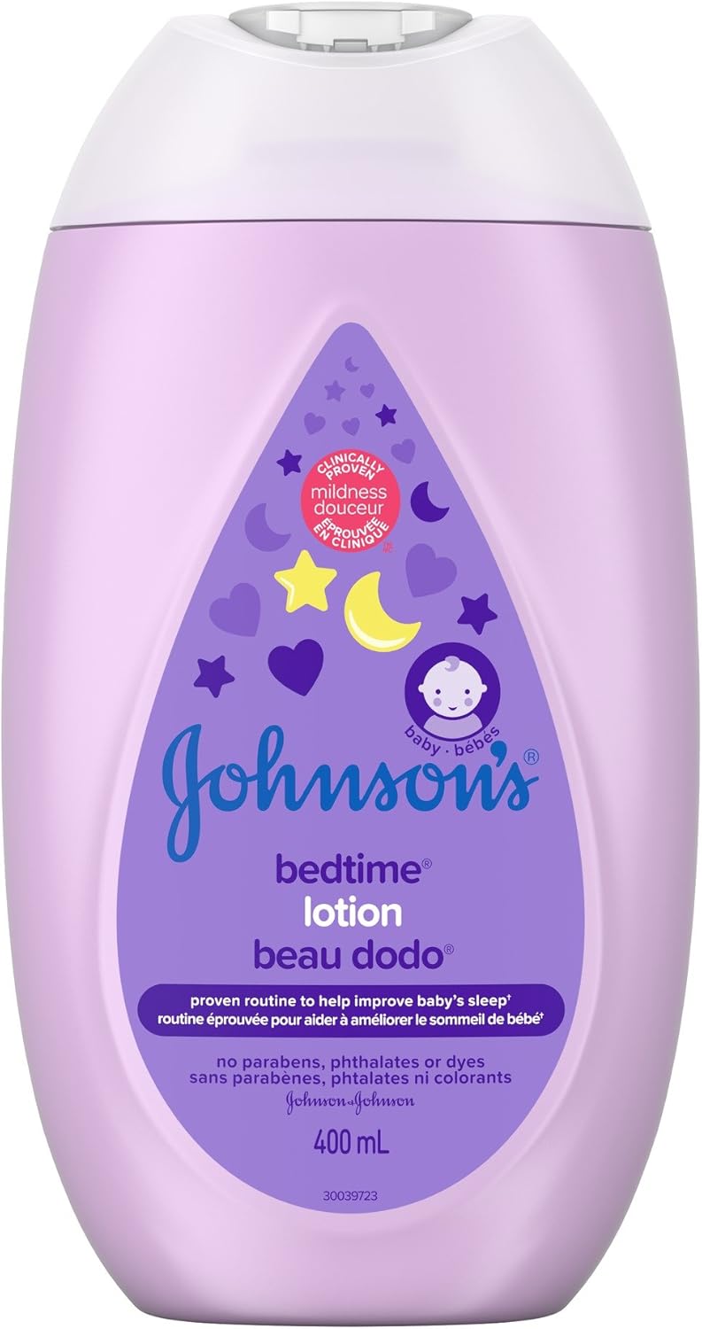 Johnson's Baby bedtime moisturizing lotion and cream for dry skin
