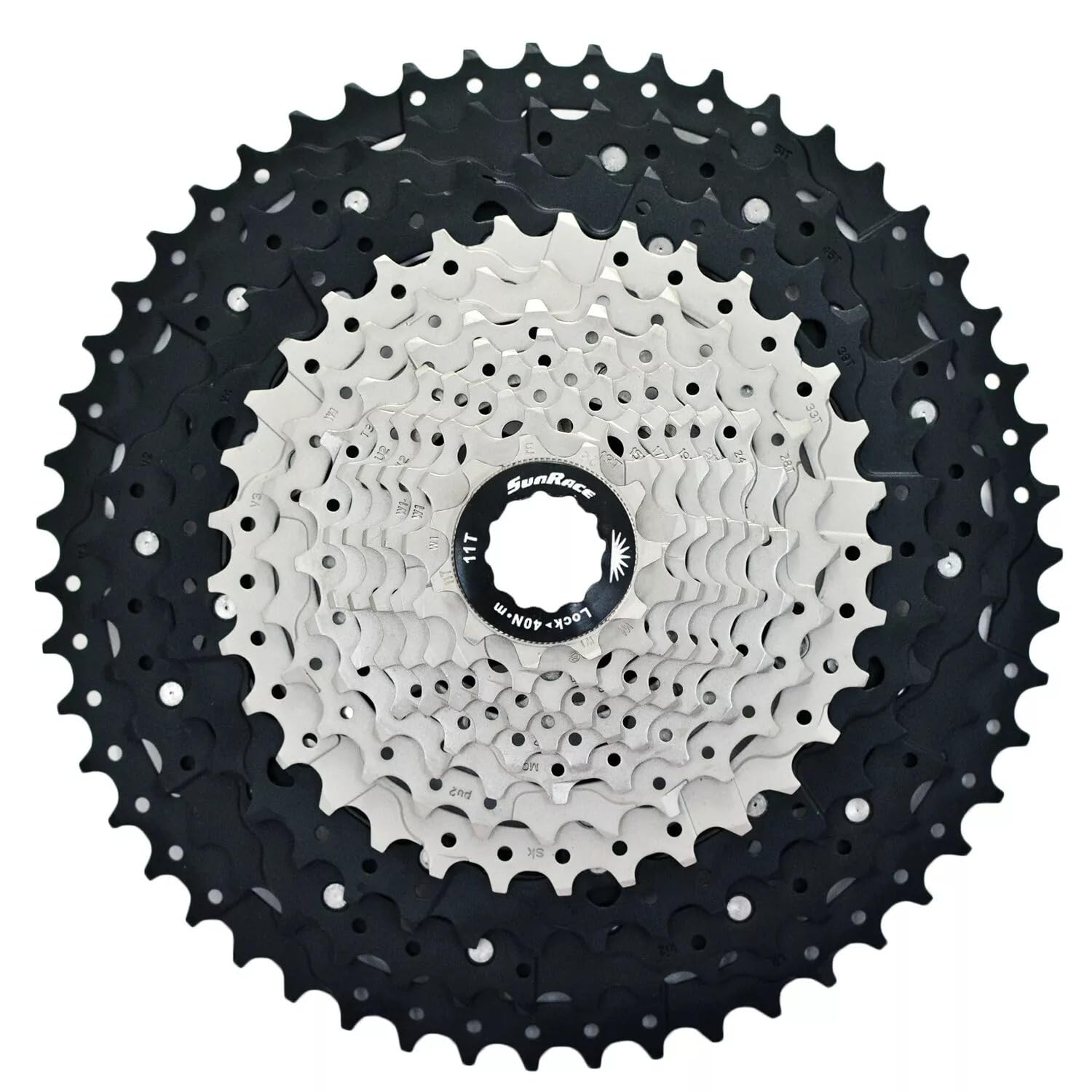 SunRace MZ603 11-51T 12 Speed Gravel E-bike MTB Wide Ratio Cassette, Black, SR3018