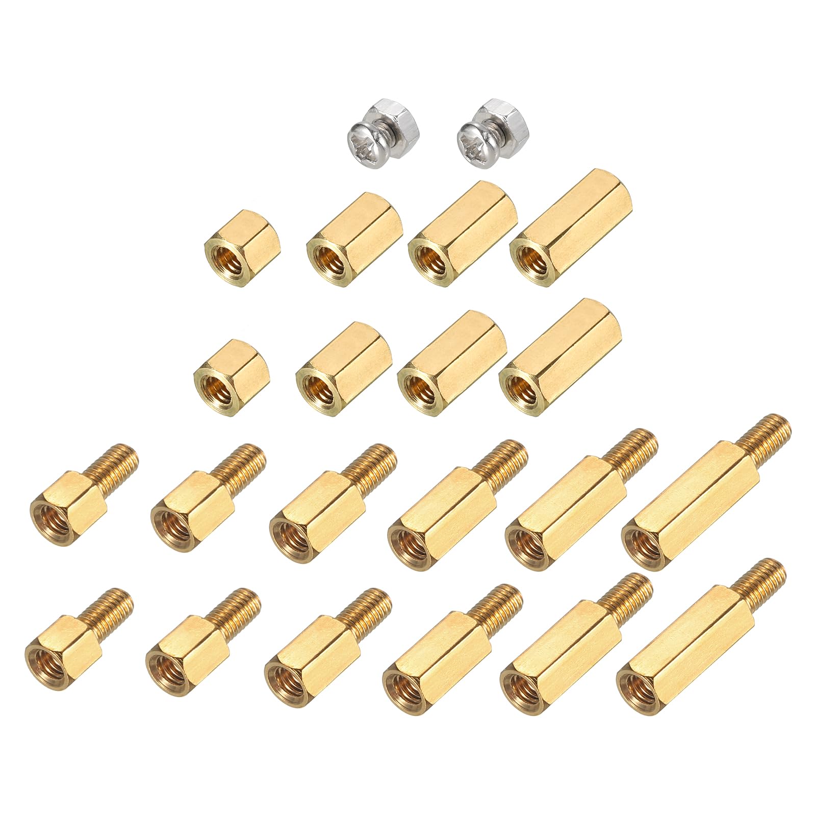 PATIKIL M3 Standoff Screws Assortment Kit, 150 Pack Brass Hex PCB Standoffs Spacers Nuts for Motherboards Computer Cases Circuit Boards Electronics