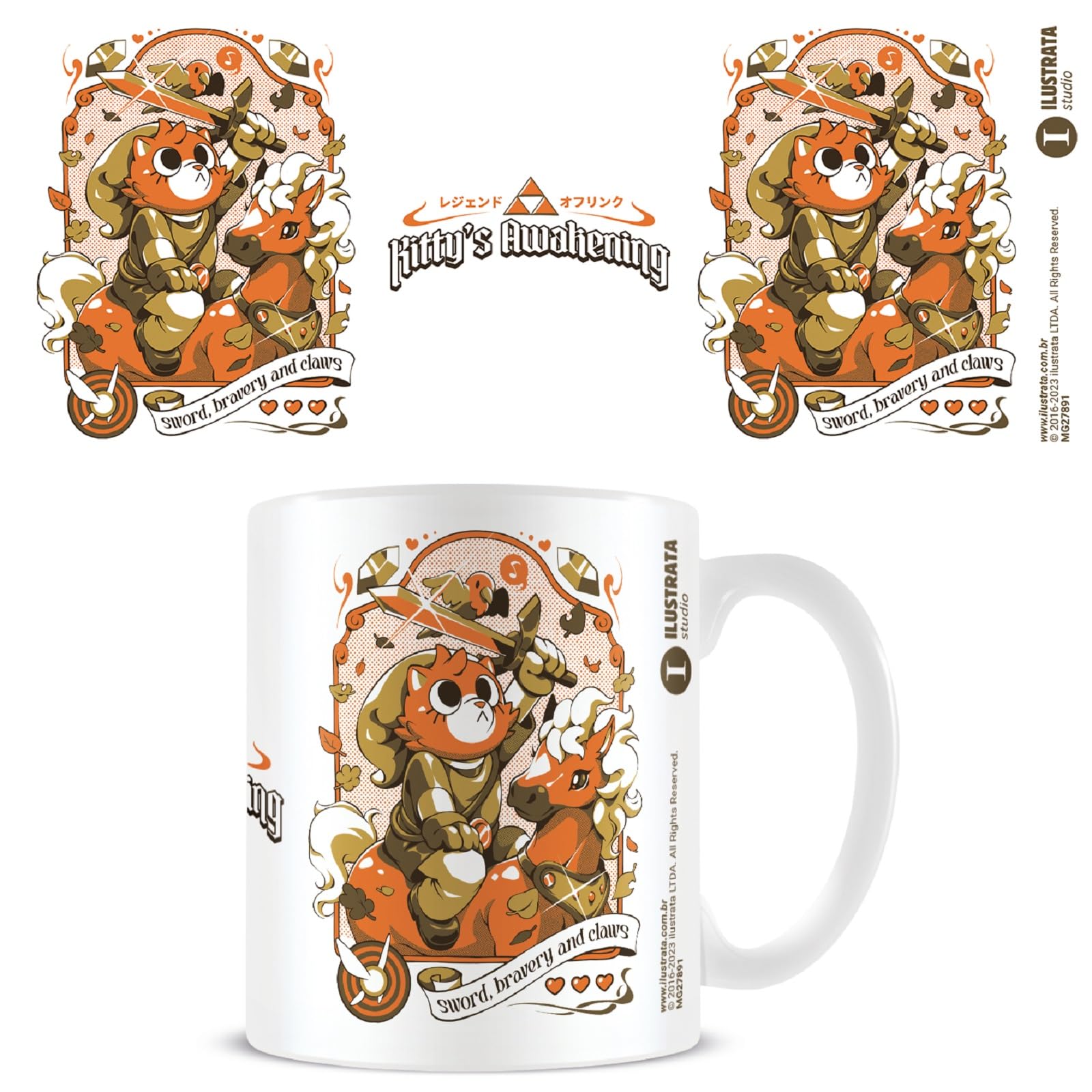 Pyramid International Ilustrata Mug (Kitty's Awakening Design) 11oz Ceramic Coffee Mug, Cups and Coffee Mugs for Men and Mugs for Women - Official Merchandise