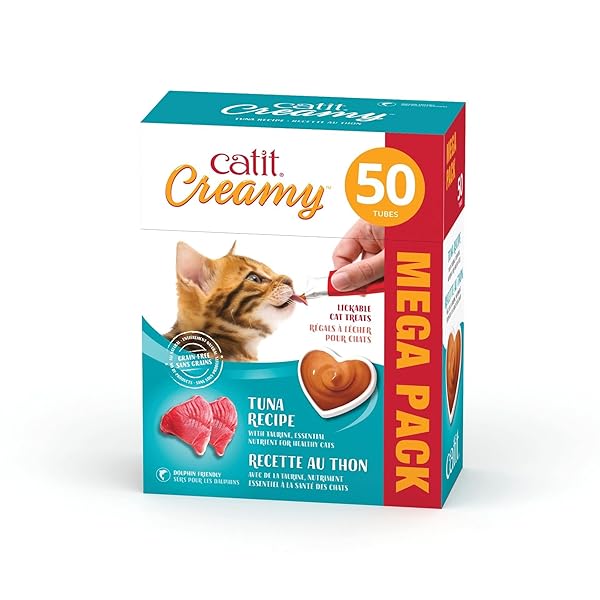 CATIT CREAMY LICKABLE CAT TREAT, HEALTHY CAT TREAT, TUNA, 12 PACK