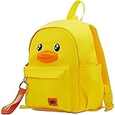 B.Duck Kids Backpack Kindergarten Toddler Mini Backpacks Cute Animal Cartoon Duck for Boys Girls, School, Travel, Daily Use(Age 4-9 (14" h), Classic Duckbill)