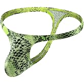 GNFVQLLE Mens Thong Male G String Underwear Soft Breathable Panties | Snake Print Briefs