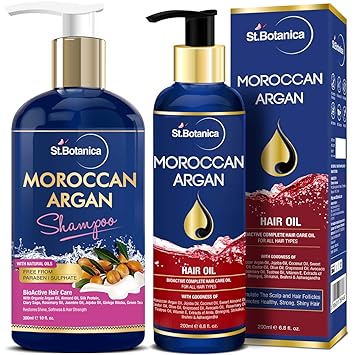 StBotanica Moroccan Argan Shampoo 300ml + Argan Hair Oil 200ml