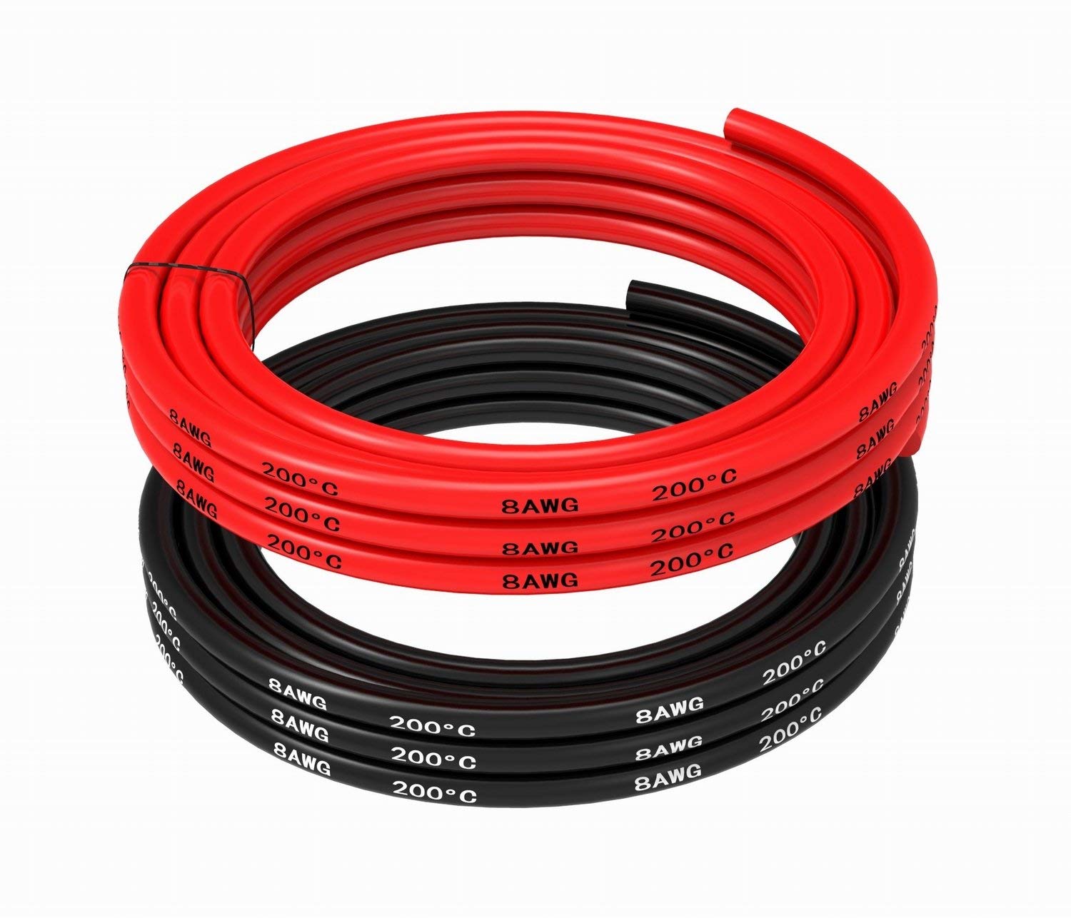 8 Gauge Silicone Wire 16.4 Feet（8.2 Feet Black and 8.2 Feet Red) Soft and Flexible Low Impedance,8 AWG Silicone Wire 1650 Strands of 0.08 mm Copper Wire for RC Car, Drone, Airplane Battery etc