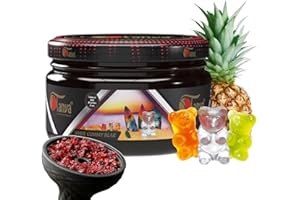 Tanya Herbal Hookah Molasses 100% Nicotine & Tobacco Free Shisha Hookah Flavors Fruit Mix Organic Shisha Flavors 50g Delicious Fruit Flavors (White Gummy Bear)