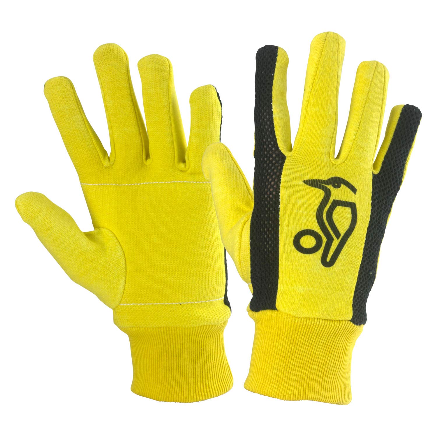 KOOKABURRA Unisex Padded Cotton Wicket Keeping Inners, Yellow/Black, Adult UK