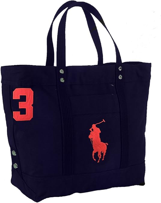 Polo Ralph Lauren Cotton Canvas Big Pony Zip Tote Bag (Aviator Navy