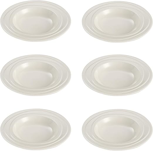 Jamie Oliver Waves Set of 6 Large 23 cm/ 9" Round Deep Dinner Plates