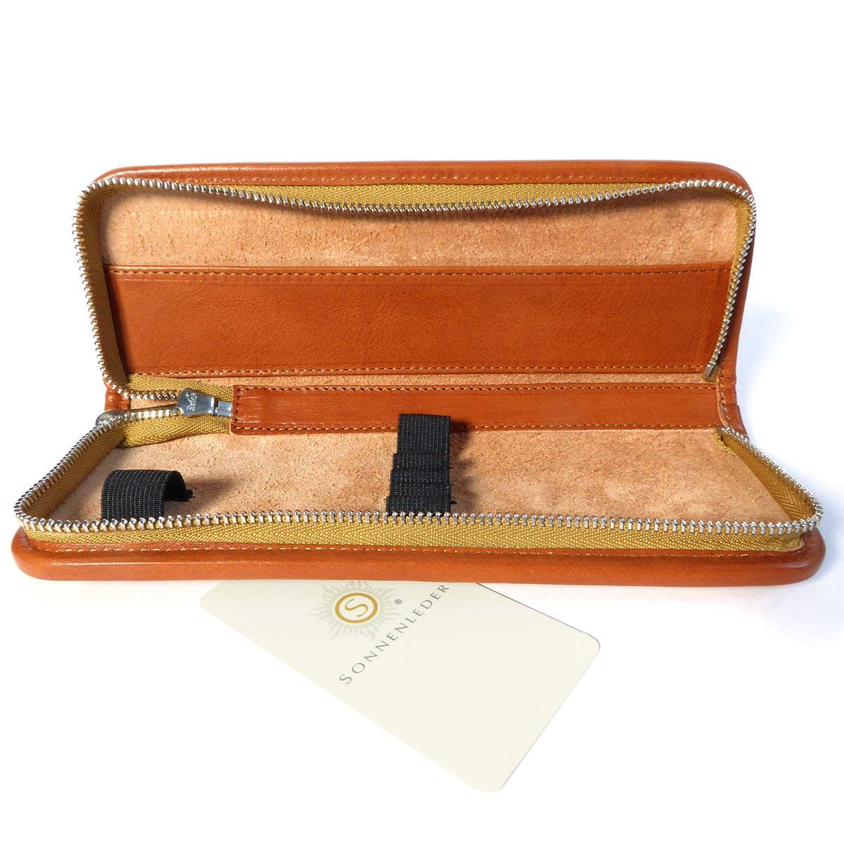 Sonnenleder "Kluge" High Quality Leather Multipurpose Pencil Case, Color: Nature, Natural Leather * Made in Germany