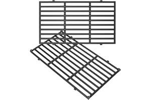 WEBROIL 17.5" 7637 Grill Grates Replacement Parts for Weber Spirit I/II 200 Series, Spirit E/S-210 E/S-220 Spirit II E/S-210 E/S-220 with Front Control,Cast Iron,2 Pack Diamond Shaped Cooking Grates