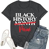 AMWIPE Black History Shirts for Women Black History Month T-Shirt Juneteenth I Am Black Tee Tops