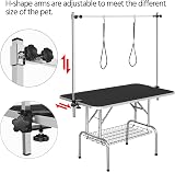 Yaheetech 46 inch Pet Grooming Table Height Adjustable with Storage Black view 4