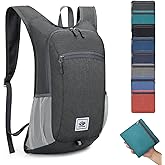 DOJUNS Hiking Backpack 15L Small Travel Backpack Lightweight Foldable Daypack Packable Camping Backpacks for Women Men (Dark 