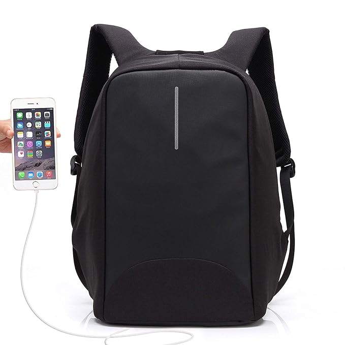 UBaymax Anti-diebstahl Laptop Rucksack mit USB Ladeanschluss, 15,6 Zoll Wasserdicht Canvas Schulrucksack Daypack, Unisex Busi