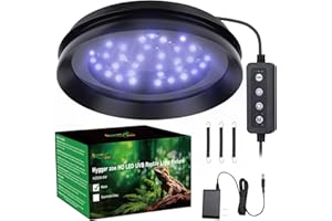 HYGGER ZOO UVB Light for Reptiles with Dimming UVA UVB Reptile Light Fixture with Timer LED UVB Bulb for Bearded Dragon Gecko Turtle Chameleon Lizard Snake Adjustable Brightness Reptile Tank Accessories 8W Black
