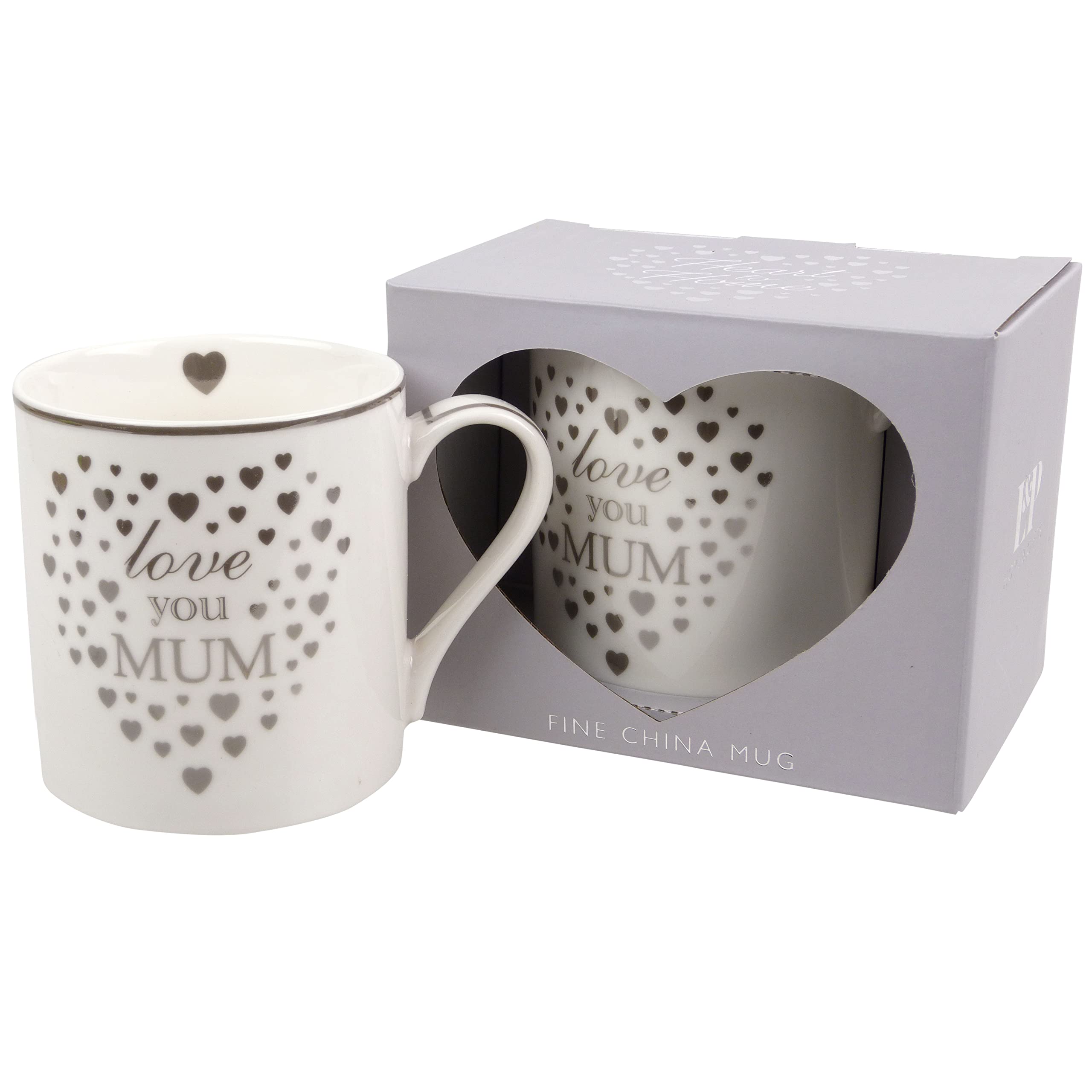 Leonardo Silver Heart Mug for Birthday Celebrations