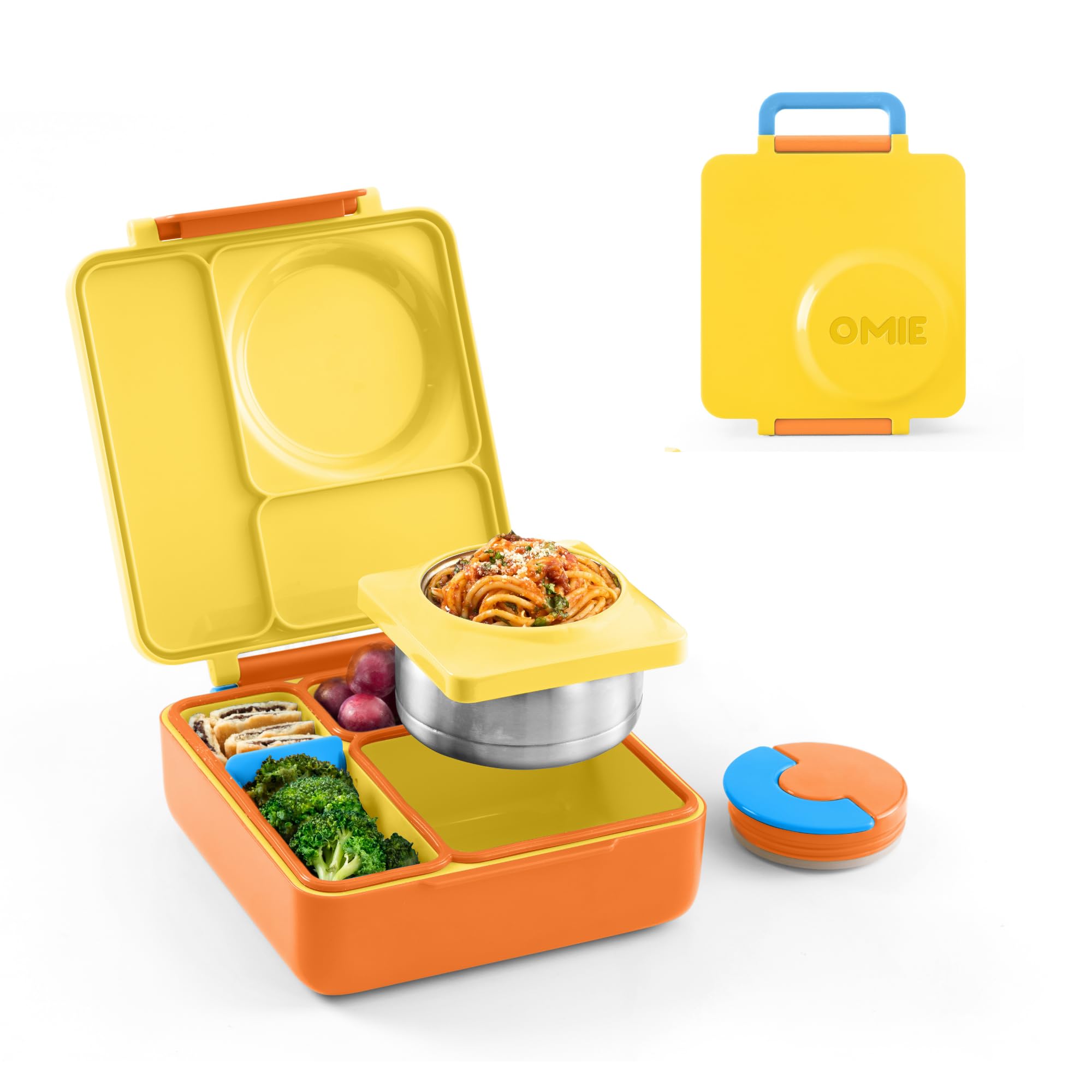 Omie 66FC09 OmieBox Kids Bento Lunch Box, Plastic, Sunshine