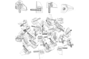 STYQUENZER 1/8 Inch (3mm) Shelf Support Peg Shelf Pegs Clear Plastic Cabinet Shelf Pins Shelf Holder Pins Replacement Pegs Furniture Shelves Holder Pegs for Kitchen Furniture Cabinet Bookcase, 30Pcs