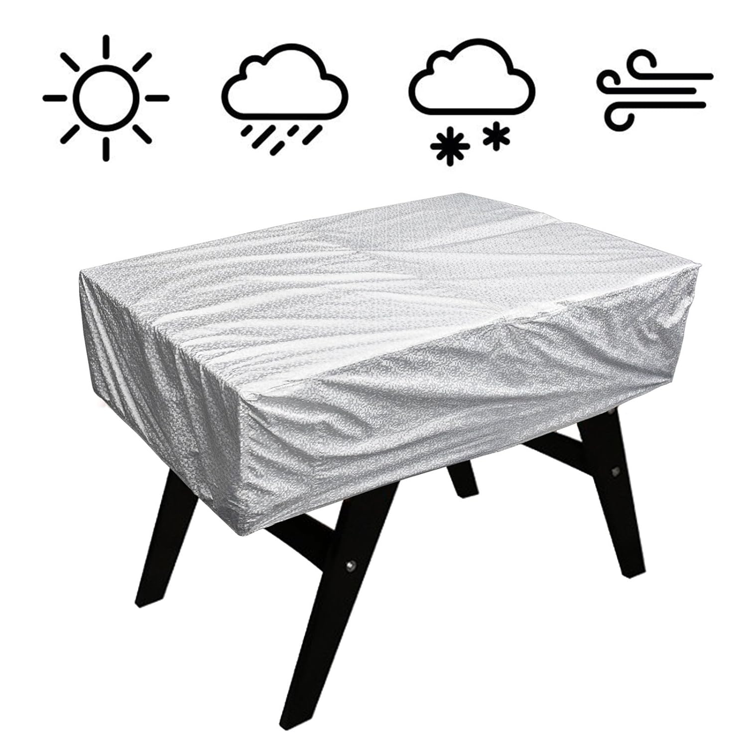 Neverland Foosball Table Cover Outdoor Waterproof Dust Rectangular Patio Coffee Chair Billiard Soccer Cover Silver 63 X 45 X 19 7inch