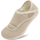 Scurtain Womens Slippers Comfy Wide Diabetic Slippers Adjustable Walking Shoes Neuropathy Orthopedic Recovery House Shoes