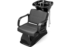 SyyBhb Shampoo Chair and Bowl for Salon, Backwash Station Sink with Tilting ABS Bowl, Barbershop Equipment