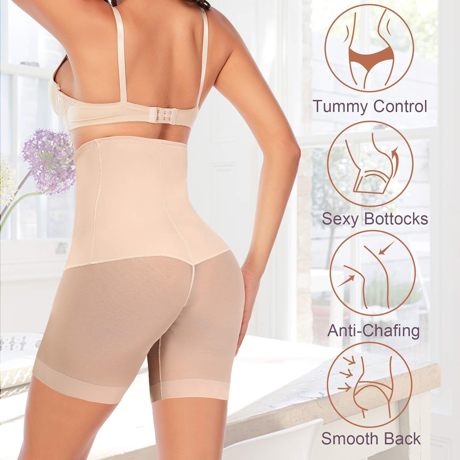 Shapewear Shorts for Women Tummy Control Body Shaper Panties Thigh Slimmer High Waisted Slip Shorts Under Dresses at  Women’s Clothing store