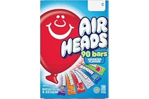 Airheads Candy Bars, Variety Bulk Box, Chewy Full Size Fruit Taffy, Back to School, Halloween, Non Melting, Concessions, Parties, 90 Individually Wrapped Full Size Bars (Packaging May Vary)