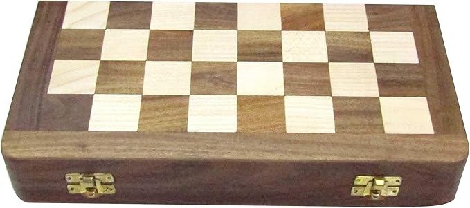 Giyana Sheesham Wooden Magnetic Folding Chess Board (12 x 6 inches)