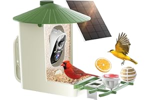 SOLIOM Smart Bird Feeder with Camera with Solar Panel - 2K HD Live View, AI Bird Identifier, Birds Arrival Alerts, DIY Birdseed Add-on, 2.4G WiFi- Wireless Outdoor Gift for Birdlovers