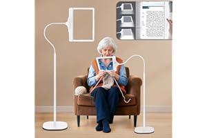 NZQXJXZ Large 5X Rechargeable Floor Magnifying Glass with Light and Stand 43 LED Floor Magnifying Lamp 2-in-1 Lighted Magnifying Floor lamp for Reading Sewing,Crafts,Painting,Close Work,DIY