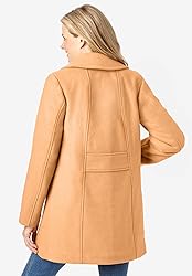 Woman Within Plus Size Wool-Blend Double-Breasted