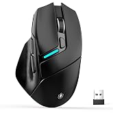 Uineer Wireless Mouse, Tri-Mode Bluetooth Mouse, USB-A Wired and 2.4G, | Switch among Bluetooth 5.0, 2.4G wireless and USB-A wired modes; 6 Adjustable DPI up to 12800 DPI,for Gaming and Office