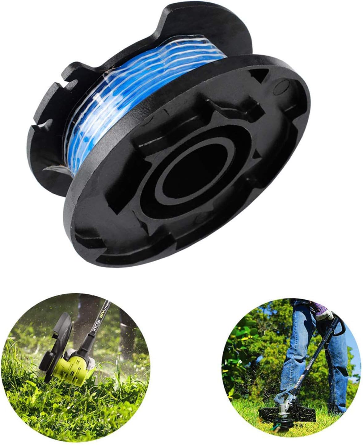 Thten String Trimmer Spool Replacement for Ryobi One Plus AC14RL3A 18V 24V 40V 11ft 0.065" Auto Feed Cordless Weed Eater Spools Line with AC14HCA Cap Covers Parts (6 Spools, 1 Cap) : Garden & Outdoor