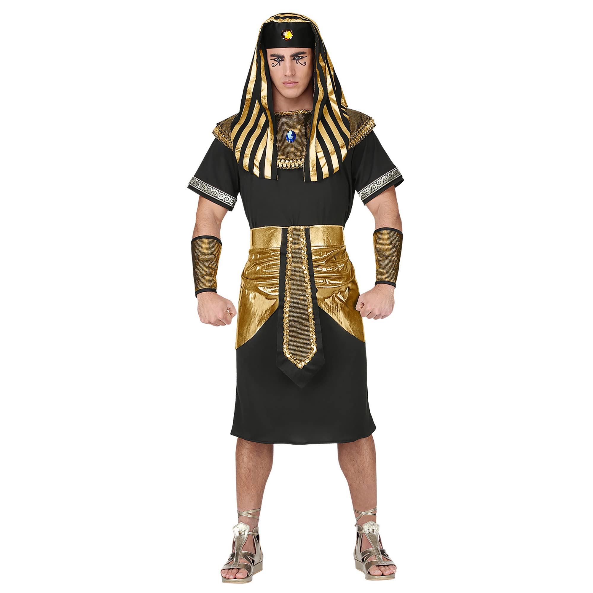 W WIDMANN MILANO Party Fashion - Pharaoh Costume for Men, Egyptians, Ancient Times, Carnival, Theme Parties