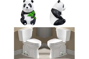 LIKDAY Resin Toilet Bolt Caps: Decorative Toilet Bolt Covers and Functional Bathroom Accessories Set of 2, Swift Installation and Rust Prevention (2pcs Panda)