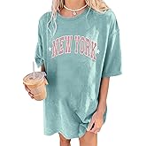 Remidoo Womens Oversized Graphic Tees Short Sleeve T Shirt Casual Vacation Top