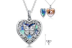 MEIDERBO Personalized Heart Urn Locket Necklace for Ashes and Pictures 925 Sterling Silver Customized Locket Cremation Necklace for Ashes Memorial Keepsake Jewelry for Women