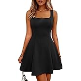 ANRABESS Women Summer Sleeveless Square Neck Cocktail Dress 2026 A-Line Casual Formal Beach Vacation Party Mini Dress
