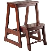 Winsome Beech Wood Double Step Stool, Antique Walnut (94022) | Sturdy Portable Step Stool for Adults &amp; Kids, Durable &amp; Convenient Stepping Platform for Kitchen, Closet, Bedroom, Bathroom