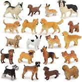 Muchfun 20Pcs Dog Toy Figures for Kids, Toy Animal Figurine for Cake Topper