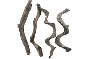 BNOSDM Reptile Decor 4PCS Natural Forest Branch Terrarium Habitat Driftwood Decoration Lizard Climbing Tree Branch for Bearded Dragon Gecko Snake Frog Chameleon Spider