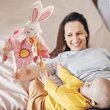 EAQ Baby Comforter with Teether Rabbit Crinkle Ears Soft Rattle 33x33 cm view 3
